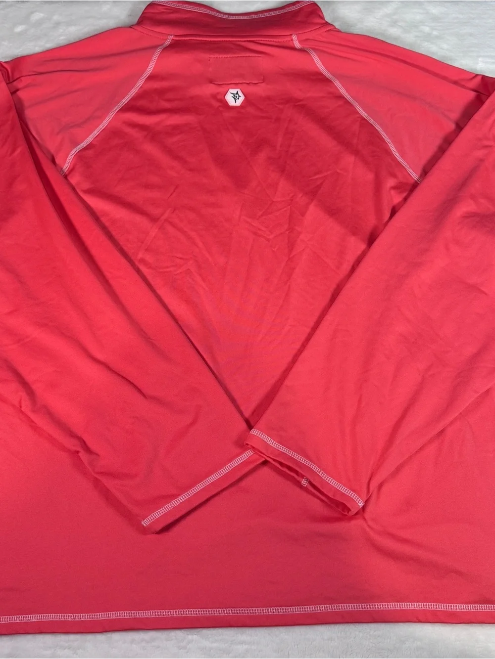 White Water 3XL Quarter Zip Pullover Coral Fishing Marlin Logo Long Sleeve